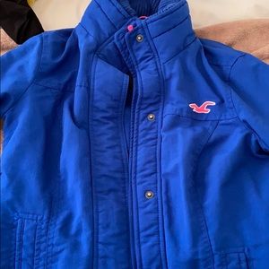 Pink and blue Hollister zip up jacket
